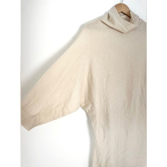 Toteme Sweater Small Tunic Long Ivory Cashmere High Neck Draped Quiet Luxury - Picture 9 of 16